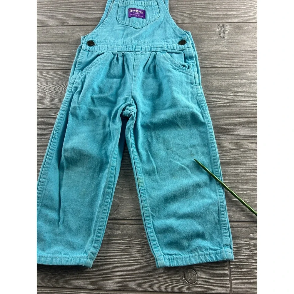 Vintage OshKosh Bgosh Sky Blue Corduroy Overalls Toddler Size 3T Pants Blue